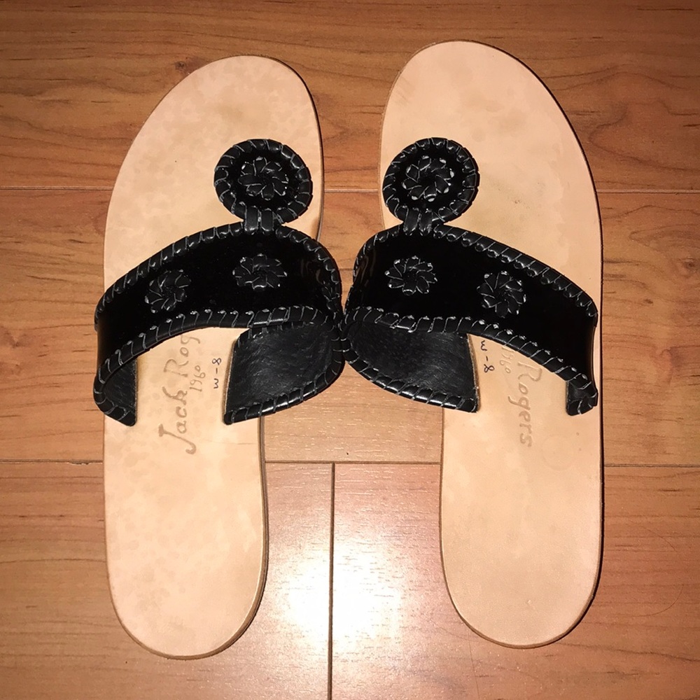 JACK ROGERS Black/Tan Size 8
